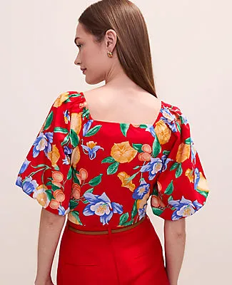 Ann Taylor Floral Puff Sleeve Blouse sold by Ann Taylor product image thumbnail 2