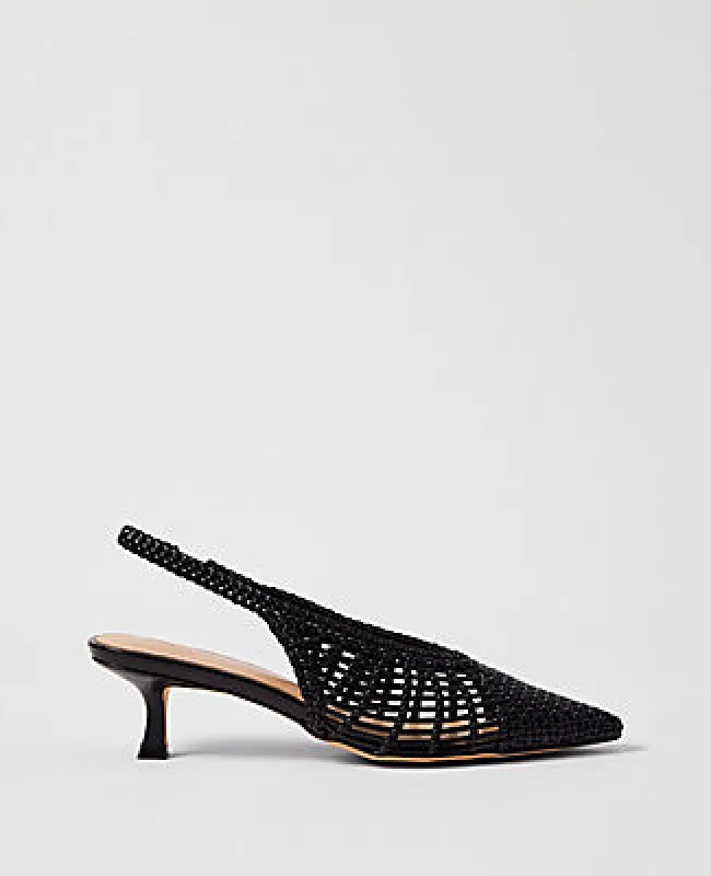 Ann Taylor Woven Nip Toe Slingback Pump made by Ann Taylor