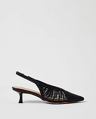 Ann Taylor Woven Nip Toe Slingback Pump sold by Ann Taylor