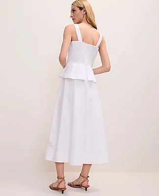 Ann Taylor Petite Embroidered Peplum Flare Midi Dress sold by Ann Taylor product image thumbnail 2