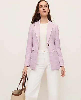 Ann Taylor The Long Single Button Blazer in Tweed sold by Ann Taylor