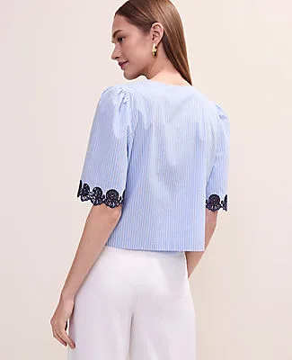 Ann Taylor Striped Strapless Top in Linen Blend sold by Ann Taylor product image thumbnail 2