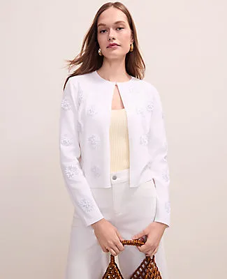 Ann Taylor Petite Floral Appliqué Cardigan sold by Ann Taylor