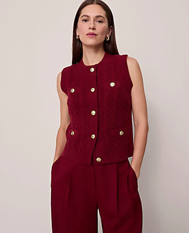 Ann Taylor Cable Sweater Vest made by Ann Taylor