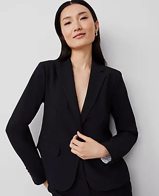 Ann Taylor The Petite Notched Single Button Blazer in Seasonless Stretch sold by Ann Taylor product image thumbnail 4