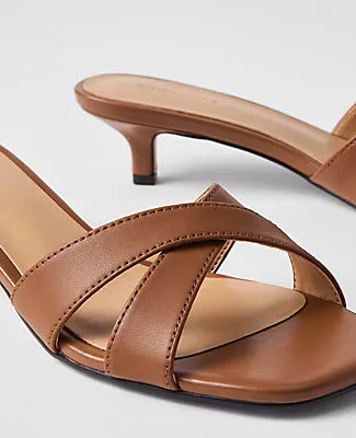 Ann Taylor Leather Crossover Kitten Heel Sandal sold by Ann Taylor product image thumbnail 2