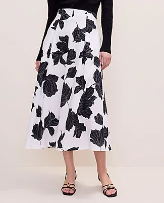 Ann Taylor Floral Pleated Midi Skirt sold by Ann Taylor product image thumbnail 2