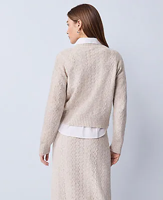 Ann Taylor Weekend Mixed Stitch Crew Neck Sweater sold by Ann Taylor product image thumbnail 2