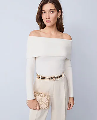 Ann Taylor Ribbed Off-The-Shoulder Sweater sold by Ann Taylor