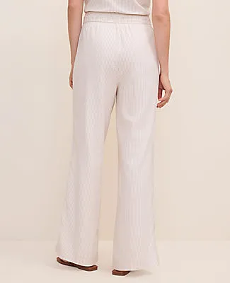 Ann Taylor Weekend Striped Easy Fit Wide-Leg Pant in Linen Blend sold by Ann Taylor product image thumbnail 3
