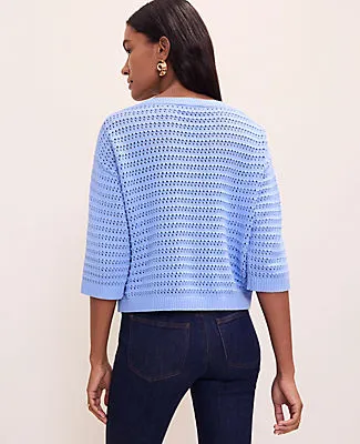 Ann Taylor Pointelle Boatneck Sweater sold by Ann Taylor product image thumbnail 2