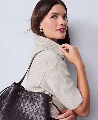 Ann Taylor Turtleneck Elbow Sleeve Sweater Tee sold by Ann Taylor product image thumbnail 3