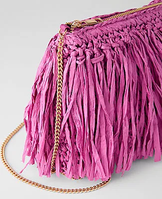 Ann Taylor Raffia Fringe Clutch sold by Ann Taylor product image thumbnail 2