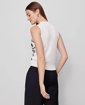 Ann Taylor Floral Embroidered Sweater Shell Top sold by Ann Taylor product image thumbnail 2
