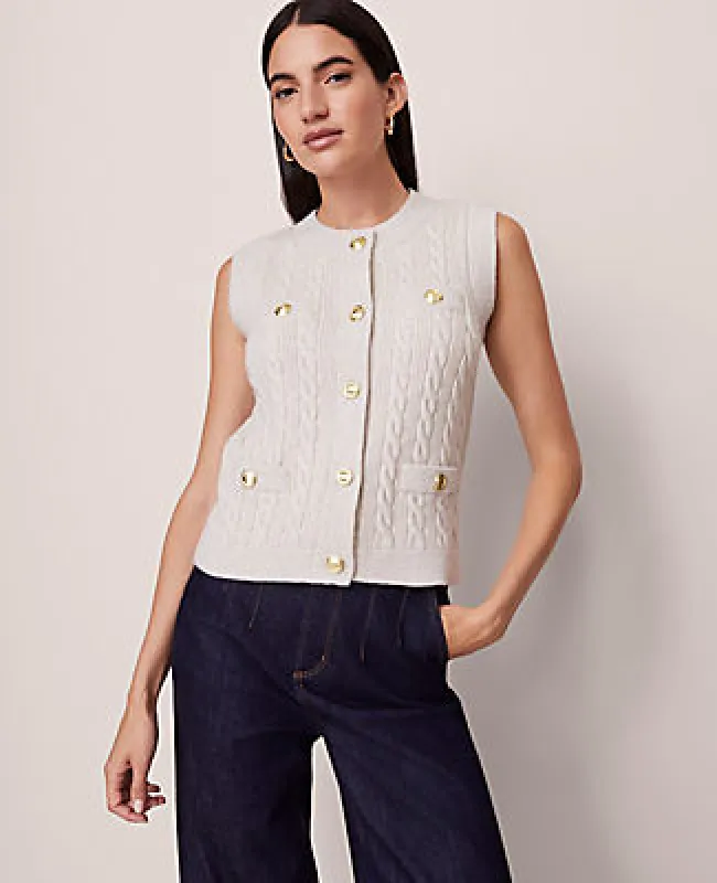 Ann Taylor Cable Sweater Vest made by Ann Taylor