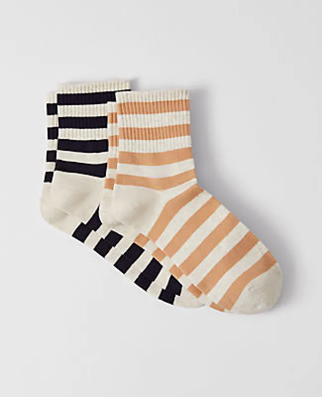 Ann Taylor Striped and Dotted Crew Sock Set made by Ann Taylor