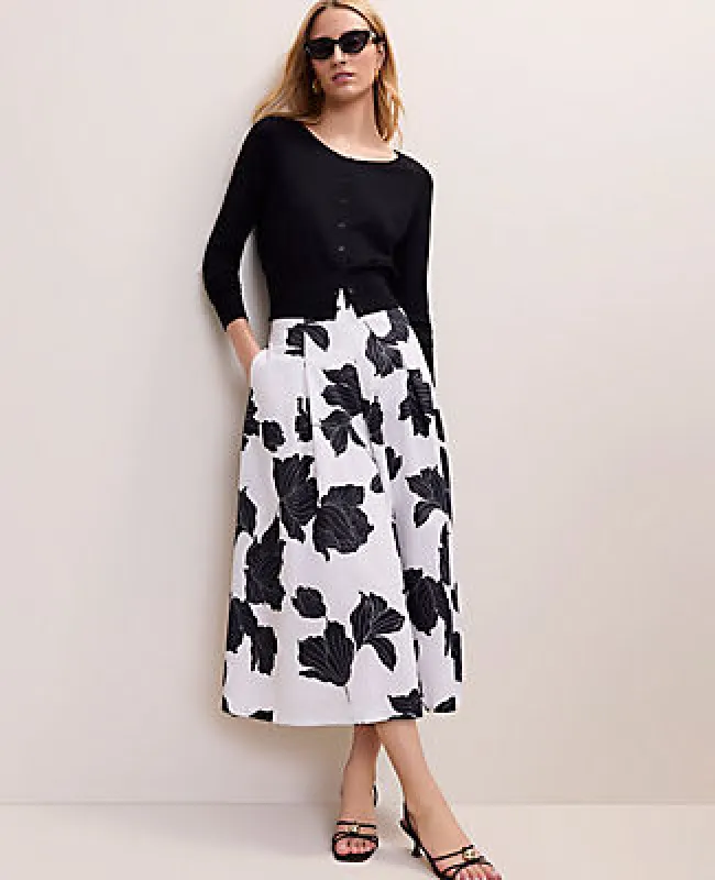 Ann Taylor Floral Pleated Midi Skirt made by Ann Taylor