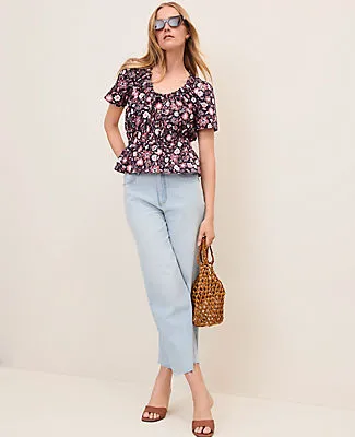 Ann Taylor Floral Gathered Peplum Top sold by Ann Taylor product image thumbnail 3