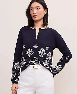 Ann Taylor Petite Embroidered Ann Cardigan sold by Ann Taylor product image thumbnail 4