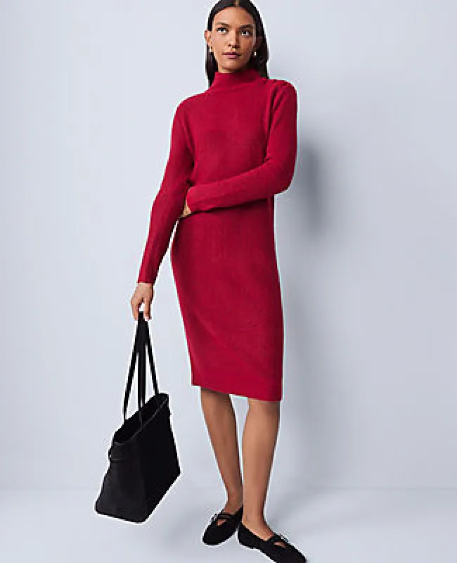 Ann Taylor Petite Weekend Ribbed Button Sweater Dress made by Ann Taylor