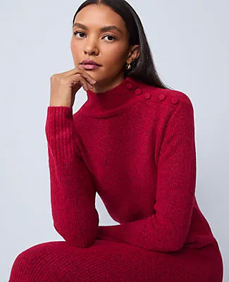 Ann Taylor Petite Weekend Ribbed Button Sweater Dress sold by Ann Taylor product image thumbnail 3