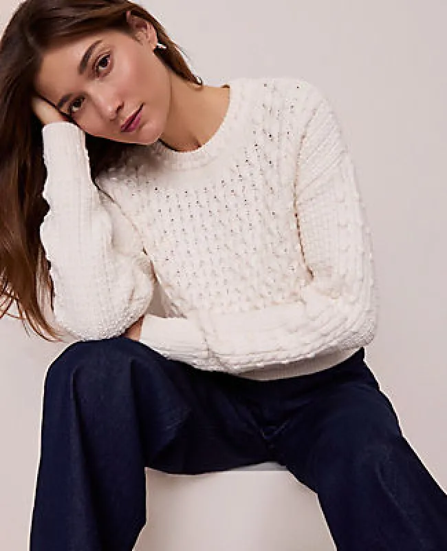 Ann Taylor Weekend Popcorn-Stitch Cable Sweater made by Ann Taylor