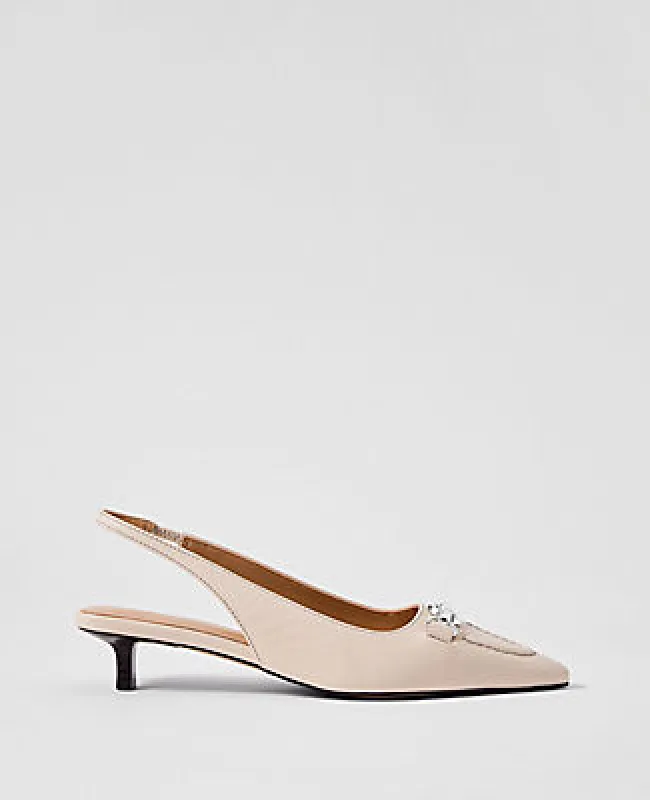 Ann Taylor Horsebit Leather Slingback Pump made by Ann Taylor