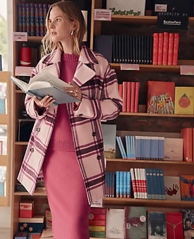 Ann Taylor Petite Weekend Plaid Cocoon Coat made by Ann Taylor