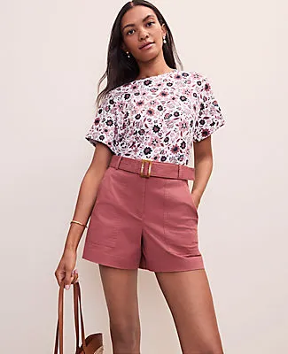 Ann Taylor Weekend Floral Crew Neck Top sold by Ann Taylor