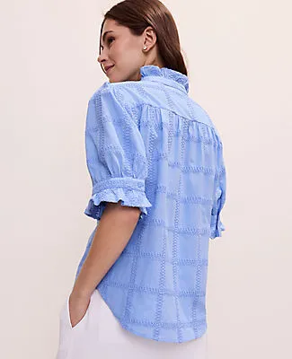 Ann Taylor Crochet Ruffle Collar Blouse sold by Ann Taylor product image thumbnail 2
