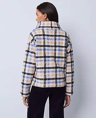 Ann Taylor Weekend Plaid Sherpa Pullover sold by Ann Taylor product image thumbnail 2