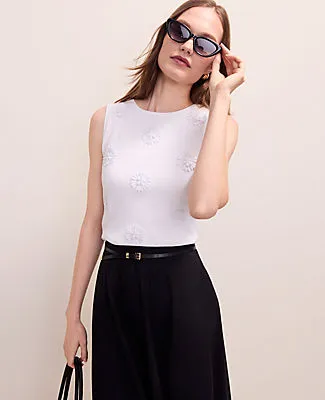 Ann Taylor Floral Appliqué Sweater Shell Top sold by Ann Taylor product image thumbnail 3