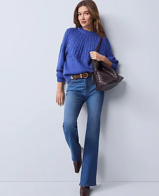 Ann Taylor Petite Weekend Mixed Stitch Sweater sold by Ann Taylor product image thumbnail 3