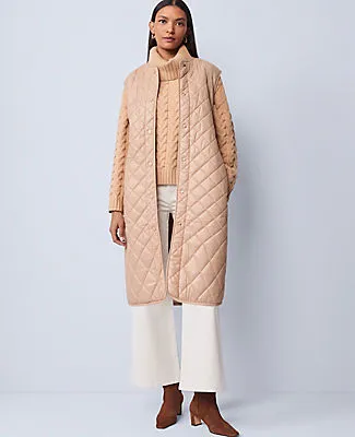 Ann Taylor Weekend Quilted Long Puffer Vest sold by Ann Taylor product image thumbnail 4
