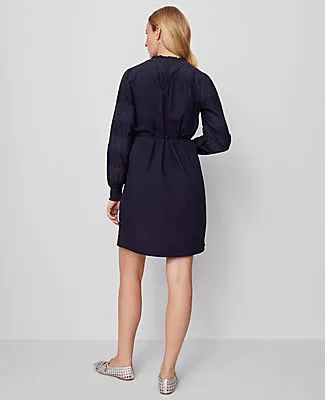 Ann Taylor Petite Weekend Ruffle Collar Belted Shift Dress sold by Ann Taylor product image thumbnail 2
