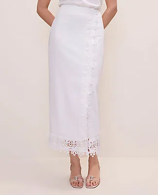 Ann Taylor Petite Wrap Midi Skirt in Linen Blend sold by Ann Taylor product image thumbnail 2