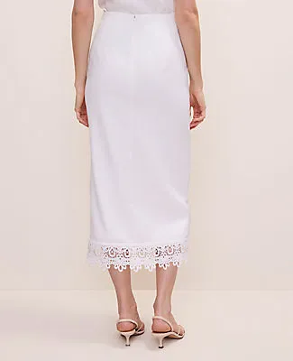 Ann Taylor Petite Wrap Midi Skirt in Linen Blend sold by Ann Taylor product image thumbnail 3