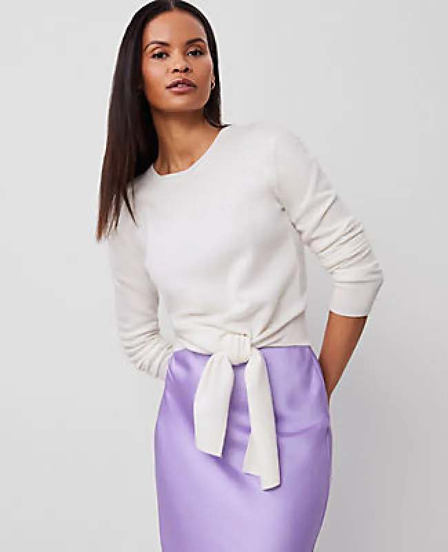Ann Taylor Cashmere Tie-Waist Sweater made by Ann Taylor