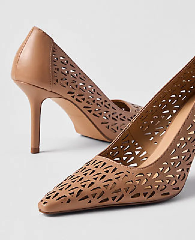 Ann Taylor Pointy Toe Perforated Pump made by Ann Taylor