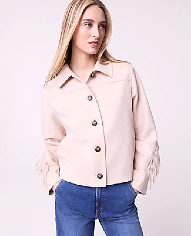 Ann Taylor Weekend Fringe Bomber Jacket made by Ann Taylor