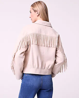Ann Taylor Weekend Fringe Bomber Jacket sold by Ann Taylor product image thumbnail 2