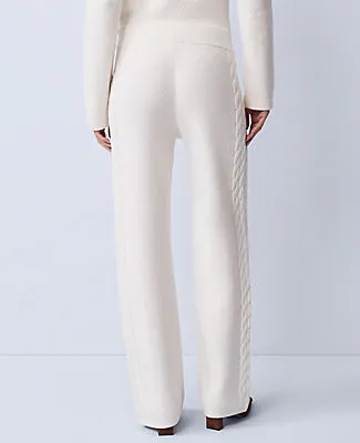 Ann Taylor Petite Weekend Mixed Stitch Wide-Leg Sweater Pant sold by Ann Taylor product image thumbnail 3