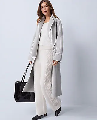 Ann Taylor Petite Weekend Mixed Stitch Wide-Leg Sweater Pant sold by Ann Taylor product image thumbnail 4