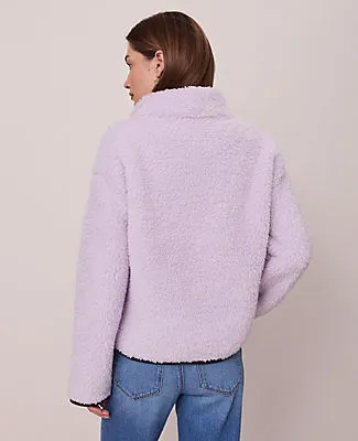 Ann Taylor Weekend Half-Zip Sherpa Pullover sold by Ann Taylor product image thumbnail 2