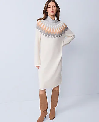 Ann Taylor Weekend Fair Isle Sweater Midi Dress sold by Ann Taylor