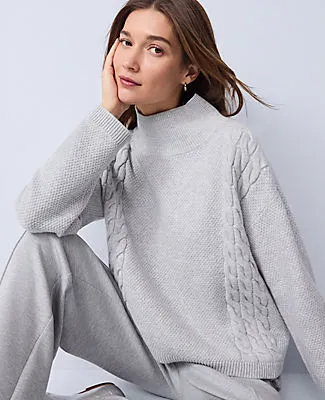 Ann Taylor Weekend Mixed Cable Sweater sold by Ann Taylor