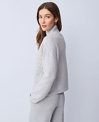 Ann Taylor Weekend Mixed Cable Sweater sold by Ann Taylor product image thumbnail 2