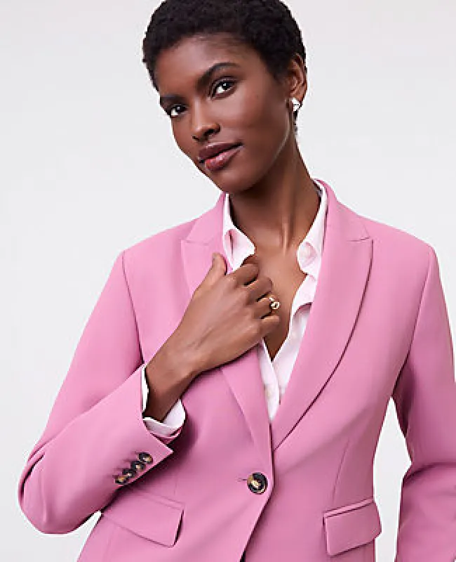 Ann Taylor The Shorter Single Button Blazer in Fluid Crepe made by Ann Taylor