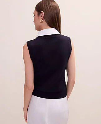 Ann Taylor Petite Collared Sweater Vest sold by Ann Taylor product image thumbnail 2