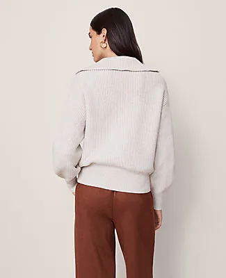 Ann Taylor Weekend Lace-Up Ribbed Sweater sold by Ann Taylor product image thumbnail 2